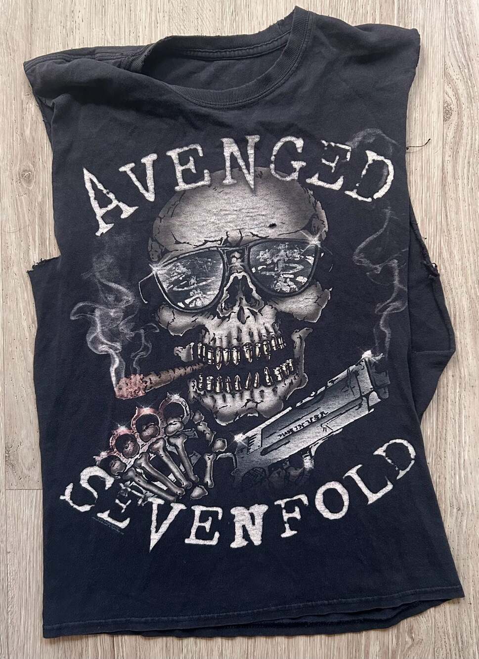 Avenged Sevenfold Faded Skull chopped  T-Shirt